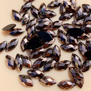 

DIY Rose Gold Crystal Sewing Drop Rhinestones Applique Acrylic Flatback Stones Beads for Jewelry Clothes Crafts 5*10mm 100pcs
