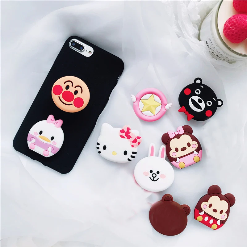 

Universal phone Stand bracket Expanding Stand stretch grip phone Holder socket Finger Cute cartoon stand for iphone 6S 7 8 X XS