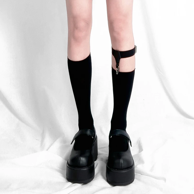

Creative Design Stocking With Suspender Garter Belt Women Girls Black Sexy Gothic Nightclub Party Stocking Female 2018 New