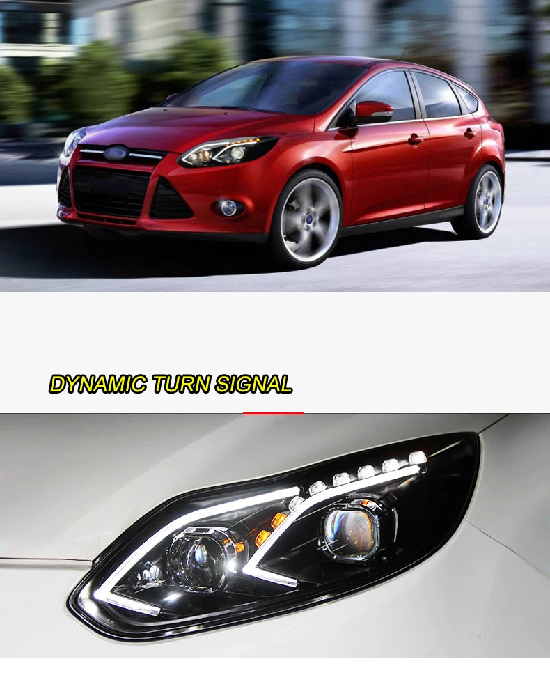 Набор для автостайлинга для Ford Focus 2012- фары светодиодный Ford Focus фары DRL Объектив двойной луч ксеноновые автомобильные аксессуары