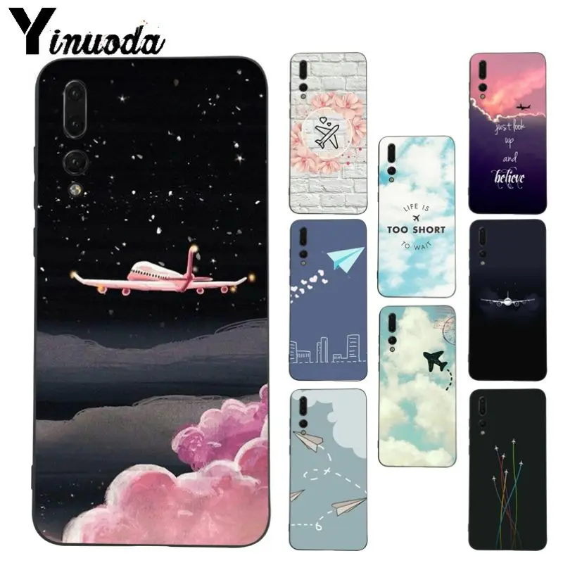 Yinuoda الكرتون الهواء الطائرة الطباعة الهاتف غطاء حافظة لهاتف huawei P20pro mate10lite p9 p10plus honor 8x 7A nova3i mate20lite فوندا