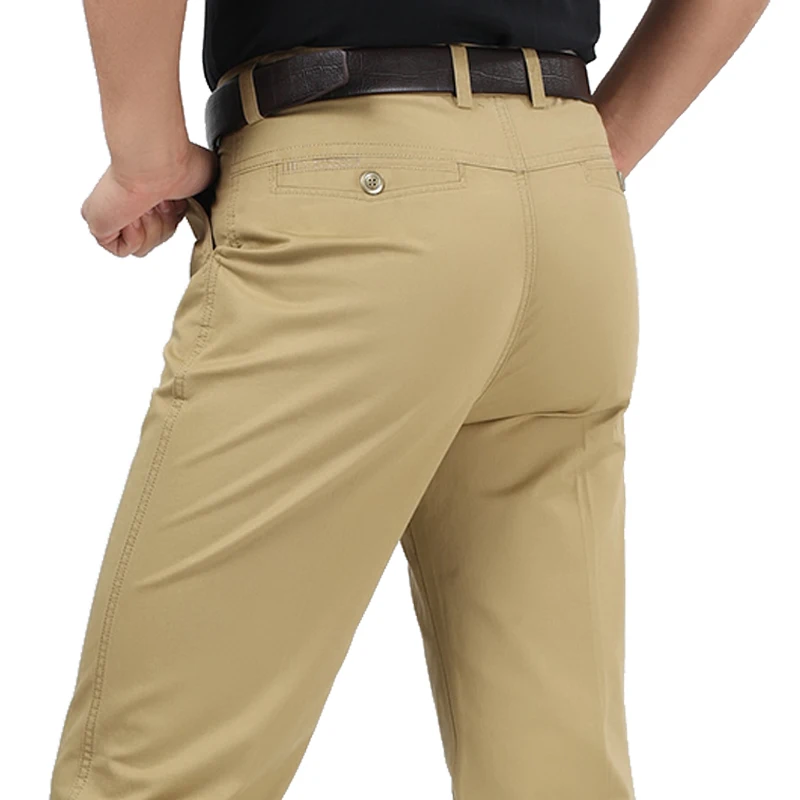 Мужские свободные деловые повседневные штаны размера плюс 30-44 прямые штаны мужские хлопковые брюки высокого качества для отдыха на лето и весну