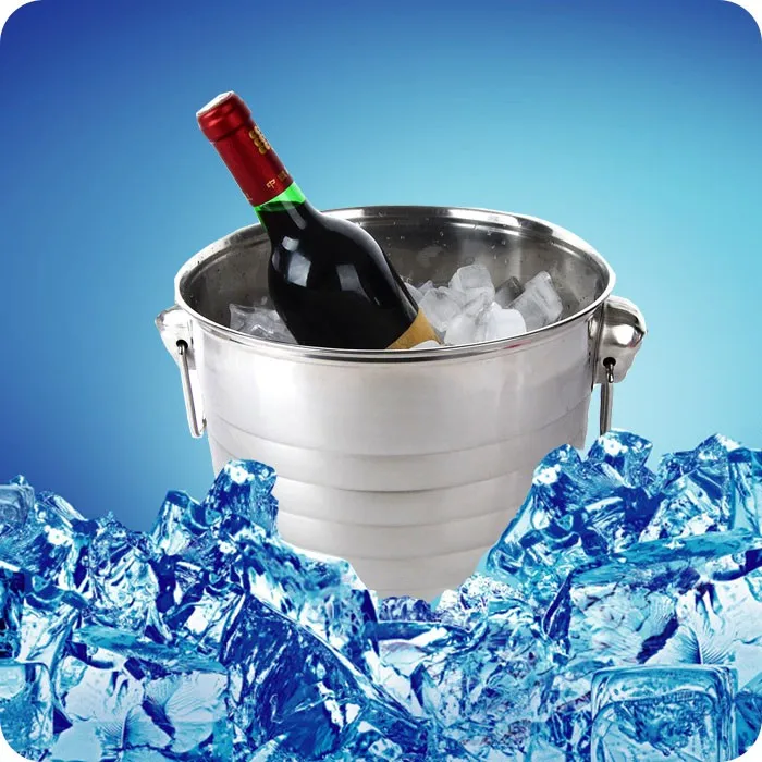 Bar ice bucket champagne particles stainless steel red barrel keg wine