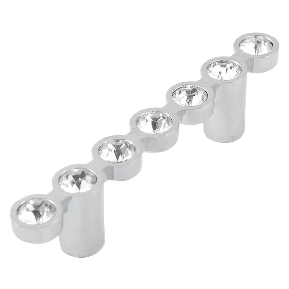 64mm Crystal Diamond Pull Handle desk drawer handle and knobs