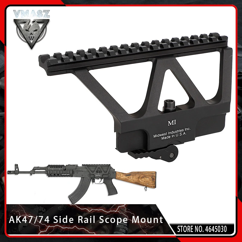 

VMASZ CNC 6.75" Long Quick Detach QD AK Gun Side Rail Scope Mount Base Picatinny Side Rail Mounting for Airsoft AK 47 AK 74