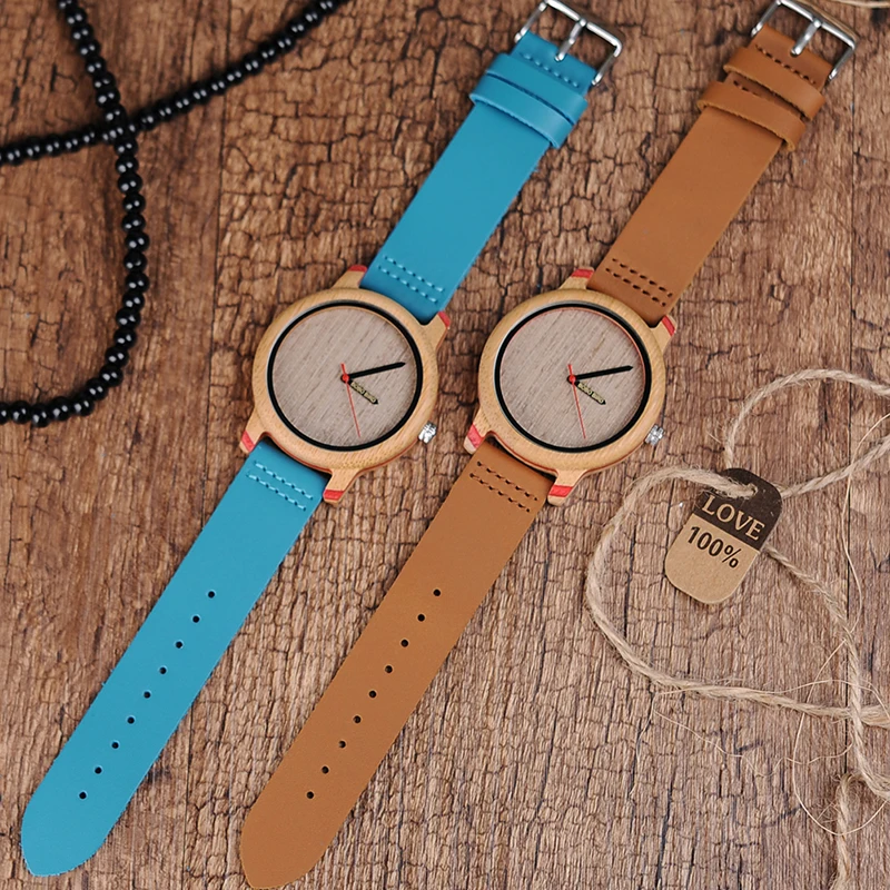 BOBO BIRD Timepieces Bamboo Watches for Men and Women Luxury Quartz Wristwatches with Leather Straps In Wooden Gifts Box