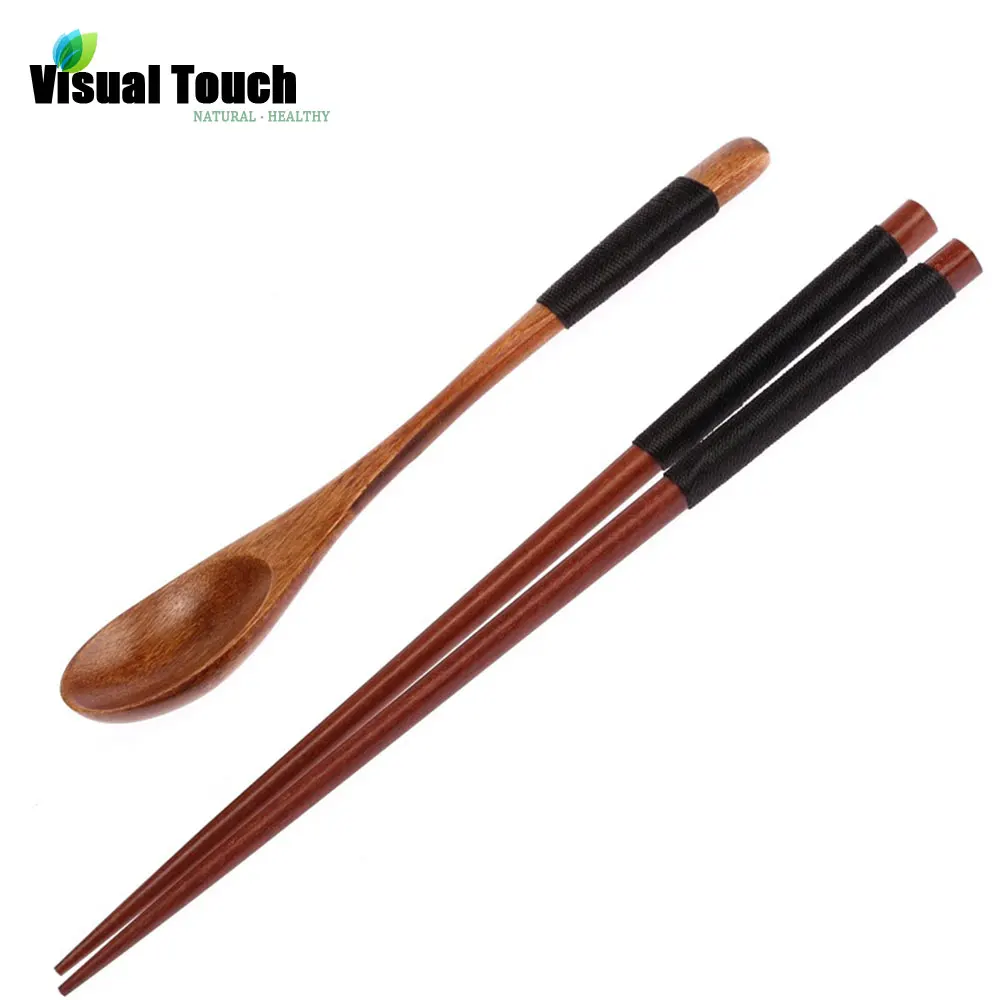 Visual Touch Natural Japanese Style Portable Chopsticks and Spoon Set