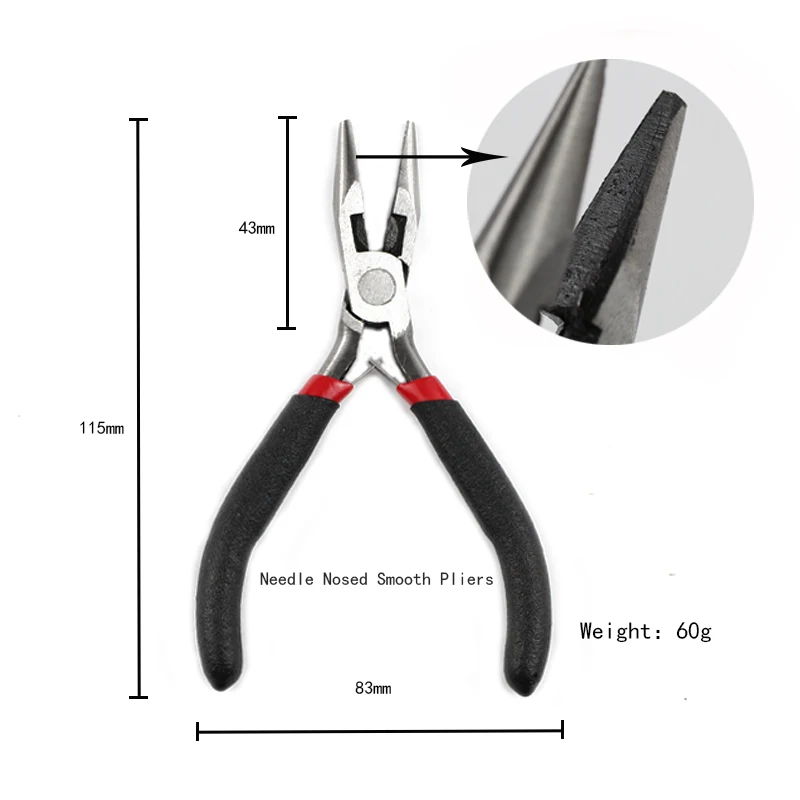 JHNBY, Ювелирные плоскогубцы, набор инструментов, 4,5 дюйма, Мини Длинные иглы, круглый нос, кусачки для резки проволоки, плоскогубцы для изготовления украшений вручную, аксессуары DIY - Цвет: Needle mouth pliers