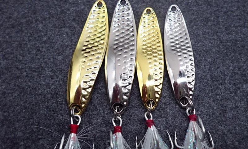 Metal Lure Fishing Bait Spoon Lures 15G/10G Fishing Lure 2 Color 6# ORIGIN Hook Treble Fishing Tackle