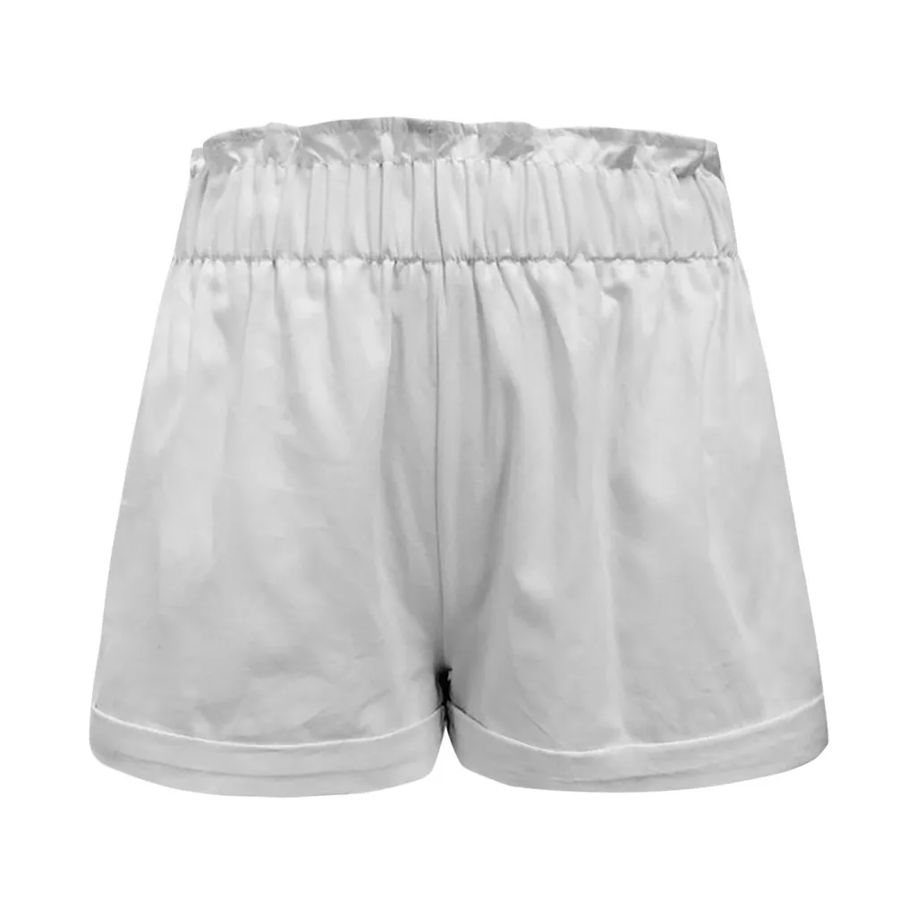 Шорты женские модные шорты с высокой талией и карманами летние шорты Pantalones Cortos Mujer Spodenki Damskie - Цвет: Белый