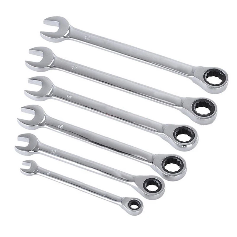 DWZ 1pc New Metric Combination Ratchet Wrench Spanner Workshop Home Tool 8mm-20mm 