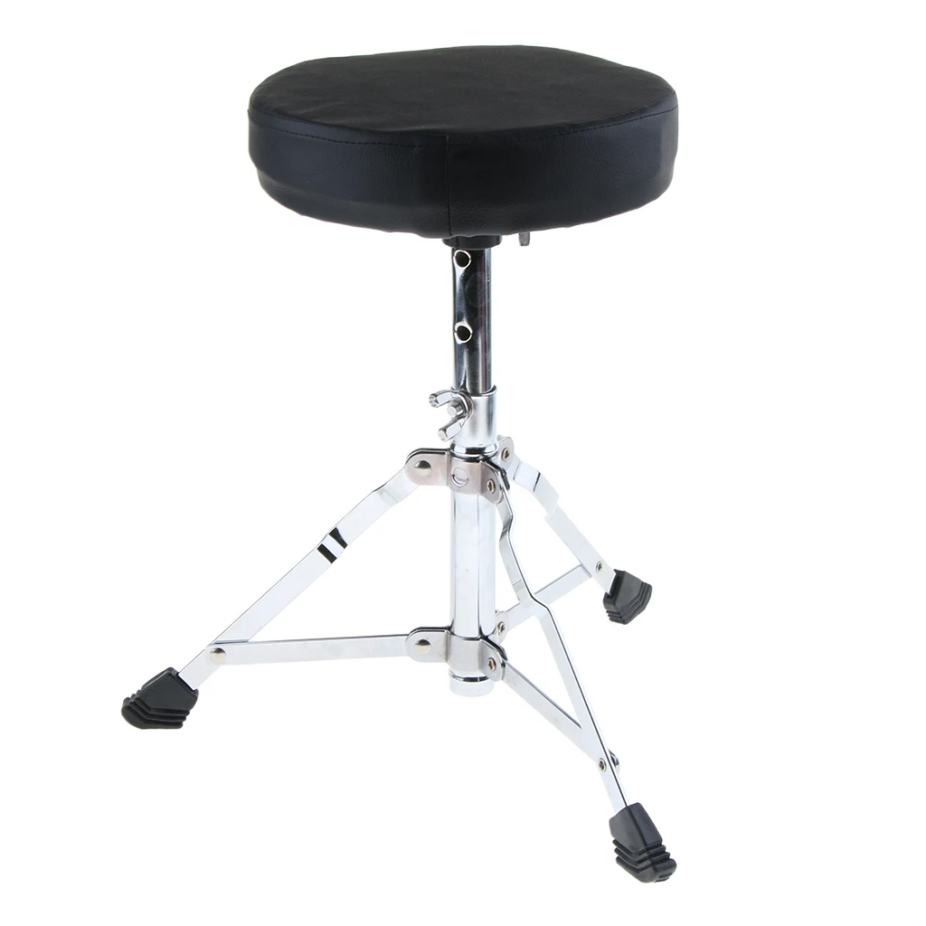 Tooyful Adjustable Metal Tripod Children Padded Stool Stand Chair for Guitar Piano Drum Playing