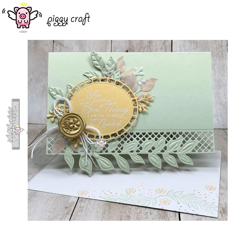 

Piggy Craft metal cutting dies cut die mold Leaf edge card decoration Scrapbook paper craft knife mould blade punch stencils die