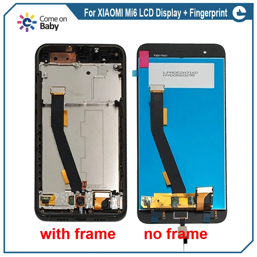 Nice quality For XIAOMI Mi6 LCD Display Mi 6 Touch Screen + Front-Mounted Fingerprint Digitizer Assembly 5.15&quot with / no frame |
