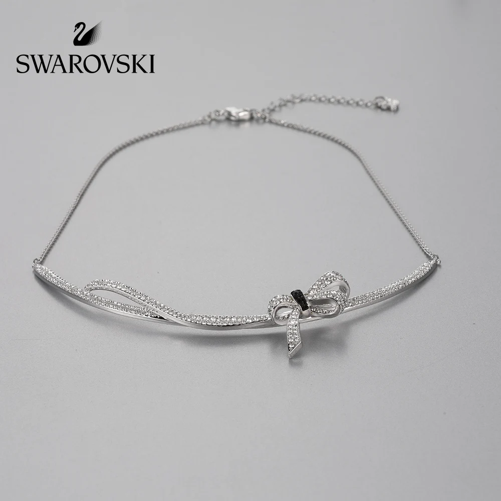 

Original Genuine Swarovski MADEMOISELLE Bow element romantic fashion enchanting female necklace women crystal jewelry5409477