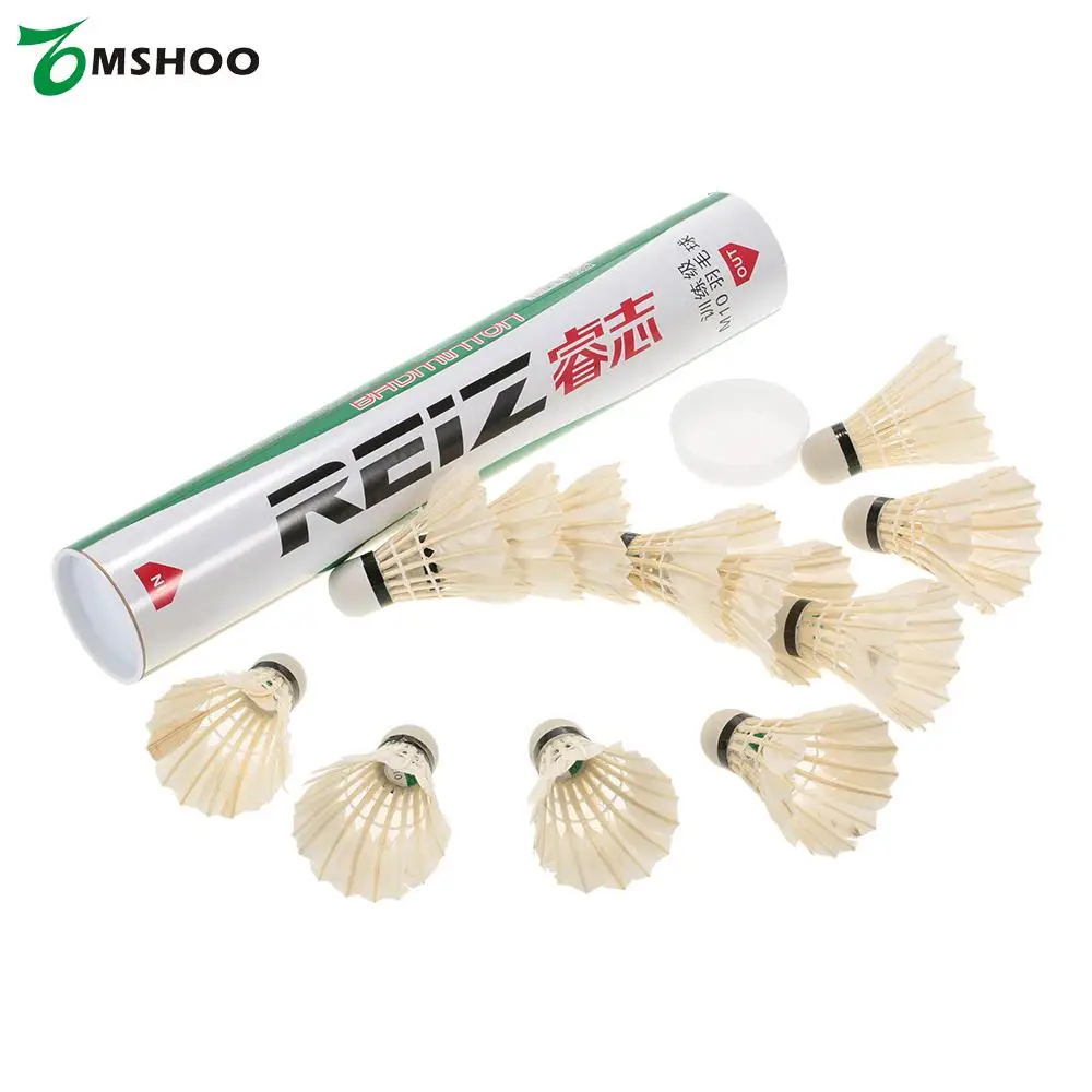 

12pcs Badmintons Duck/Goose Feather Cock/Foam Head Shuttle Cocks Shuttlecocks Set Badminton Ball Game with Storage Tube