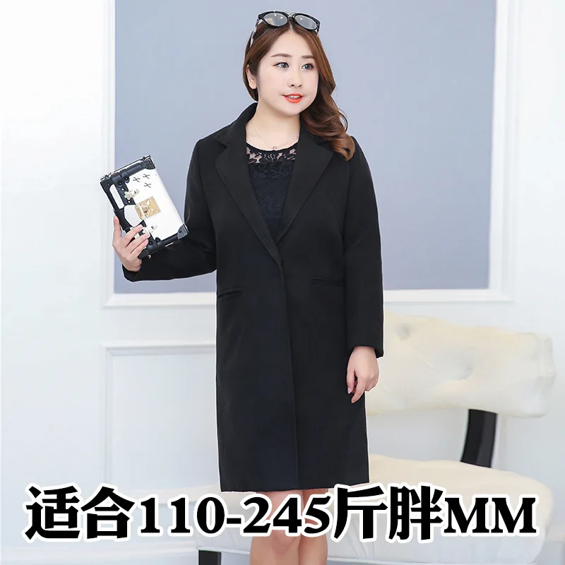 TUHAO 2018 Woman Wool Coat Spring Winter Jacket Plus Size 8XL 9XL Women Woolen Long Coats Office Lady Jackets Elegant Blend YN19