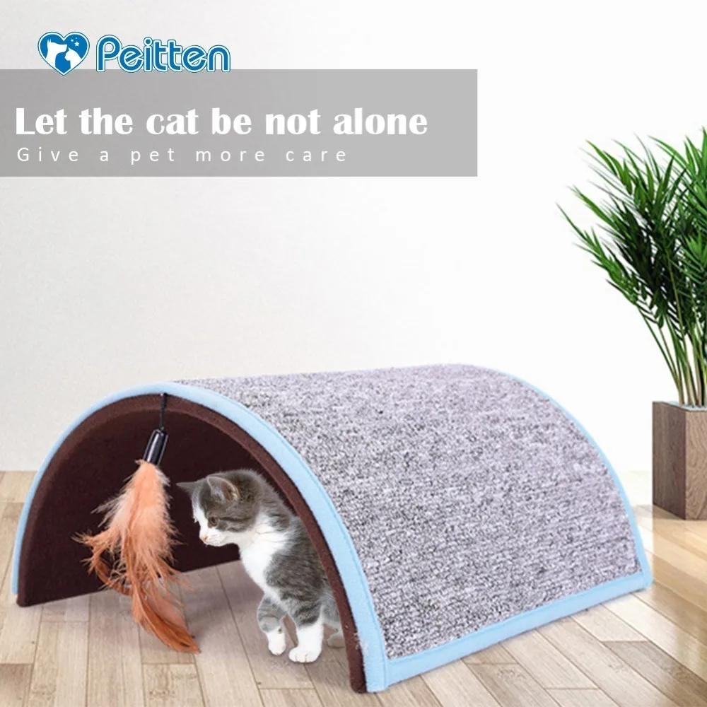 Cat Scratch Board Tunnel Funny Pet teaser interactive Toys Hide seek