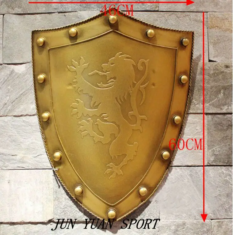 

Home Decoration Crafts Medieval Knight Shield Pure Handmade Retro Europe Lannister Lion Iron Combat Shield,Nostalgicsouvenir BS