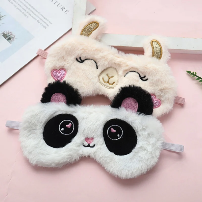 Ночная маска для сна Cut Koala/bunny плюшевая с рисунком из мультфильма черная повязка