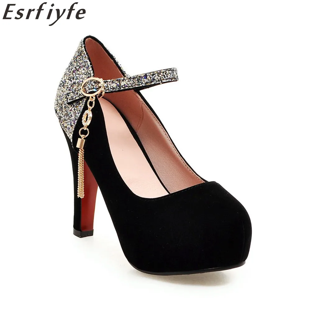 ESRFIYFE New Bling Wedding Shoes Women 2018 Sexy Round Toe Buckle Strap Summer Pumps Girls High Heels Platform Glitter Shoes ESRFIYFE New Bling Wedding Shoes Women 2018 Sexy Round Toe Buckle Strap Summer Pumps Girls High Heels Platform Glitter Shoes