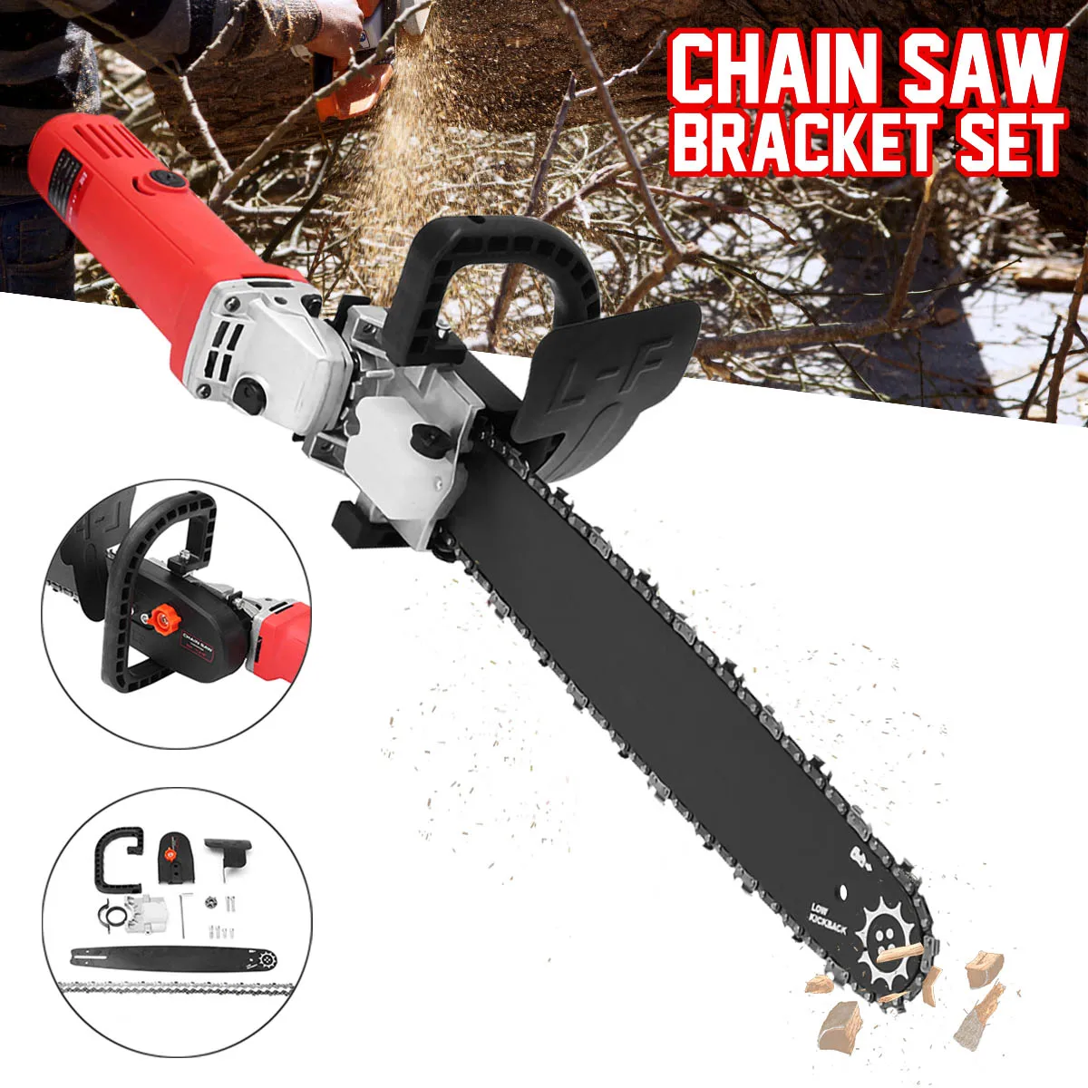 

Upgrade Electric Saw Parts 16 Inch M10 Chainsaw Bracket Changed 100 Angle Grinder Into Chain Saw Woodworking Power Tool Set