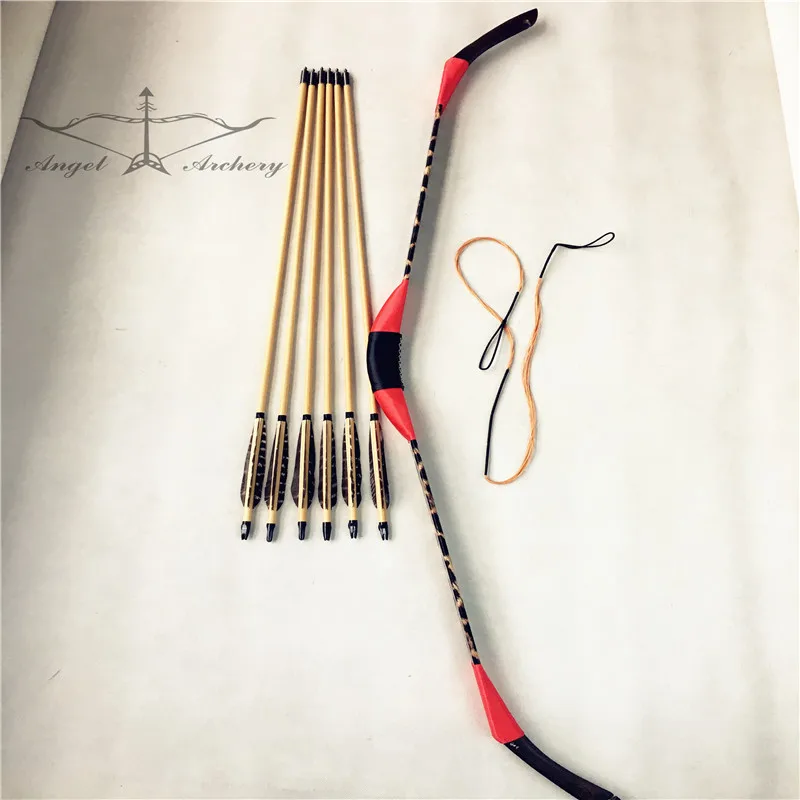 Leopard Print Longbow set 20lb 60lb +6 Eagle arrows For Longbow hunting