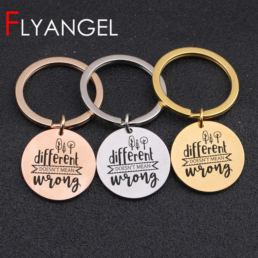 Creative High Quality Inspirational Key Chains Different Doesn't MeanWrong Lettering Keyring Anyone Keys Holder Bag Charm Tag |
