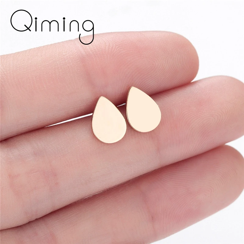

Kpop Stainless Steel Water Drop Stud Earring Teardrop Studs For Women Fashion Earrings Top Quality Luxury Gift Bijoux