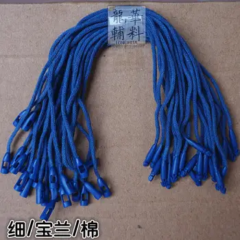 

in stock Good quality blue hang tag string in apparel,hang tag strings cord for garment,stringing hangtag seal bullet head