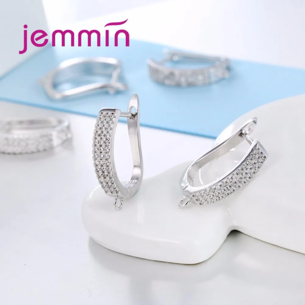 Серьги в форме геометрии с кристаллами 925 пробы серебряные ювелирные изделия аксессуары модные серьги для женщин