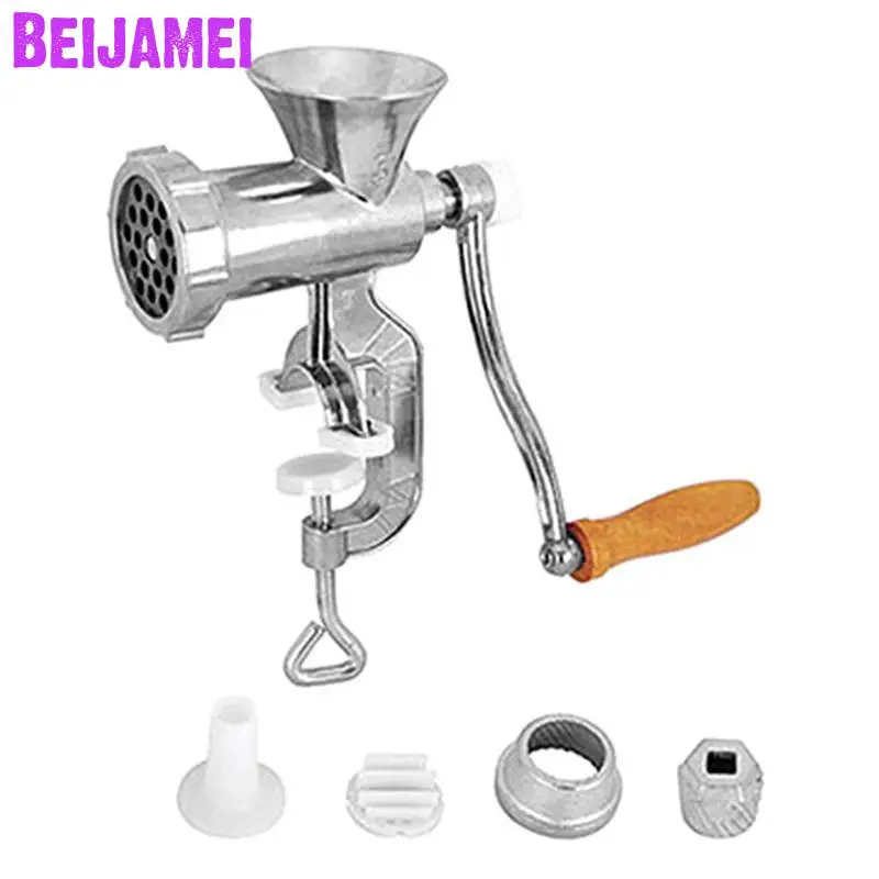 

Beijamei Hand Cast Manual Meat Grinding Machine Household Multifunctional Small Meat Sausage Filler Aluminum Alloy