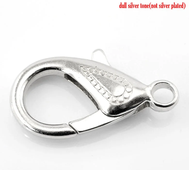 

Lovely Jewelry! 20PCs Silver Tone Lobster Clasps for Key Ring 30x16mm(1 1/8"x5/8") (B21506)
