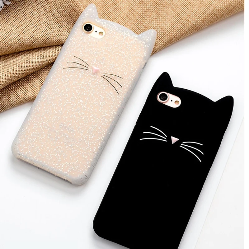 Top Quality Cute Cat Soft Silicone Case For iPhone X 10 8 7 6 6S Plus 5