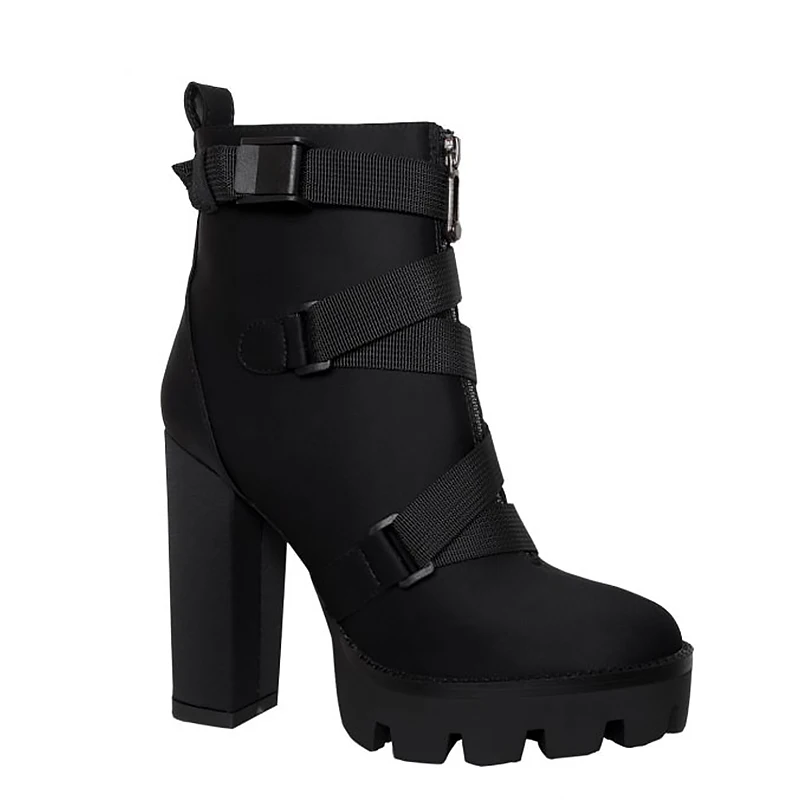 MORAZORA/ г., Новое поступление, ботильоны женские осенне-зимние ботинки на платформе с высоким каблуком пикантные вечерние женские туфли на молнии с пряжкой