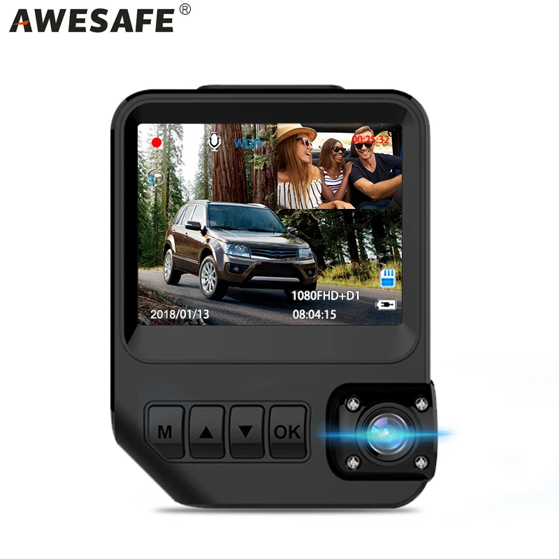 Awesafe 170 градусов автомобиль тире камеры Sony imx 323 Сенсор Двойной объектив Ночное