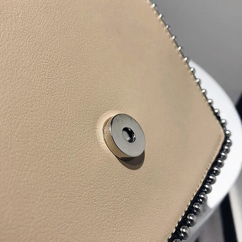 Fashion Simple Flap Bag Small PU Leather Women Handbag Designer Chain Rivet High Quality Female Shoulder Messenger Bags SS0416 (4)