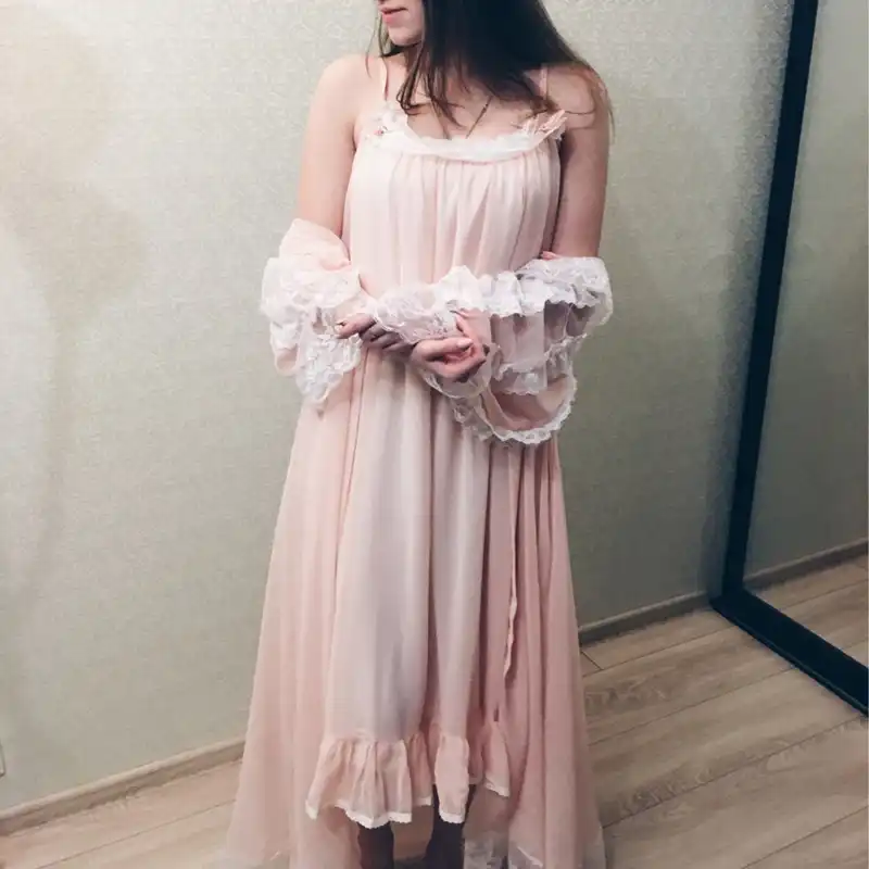 long cotton nightgown and robe sets
