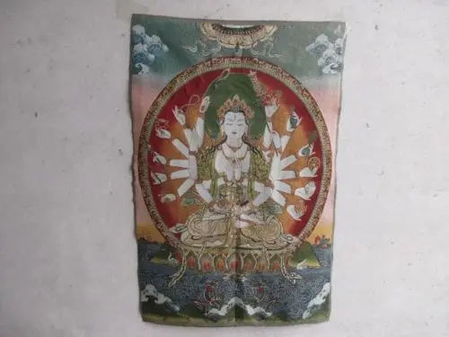 

Tibet, silk embroidery thangka light of guanyin bodhisattva
