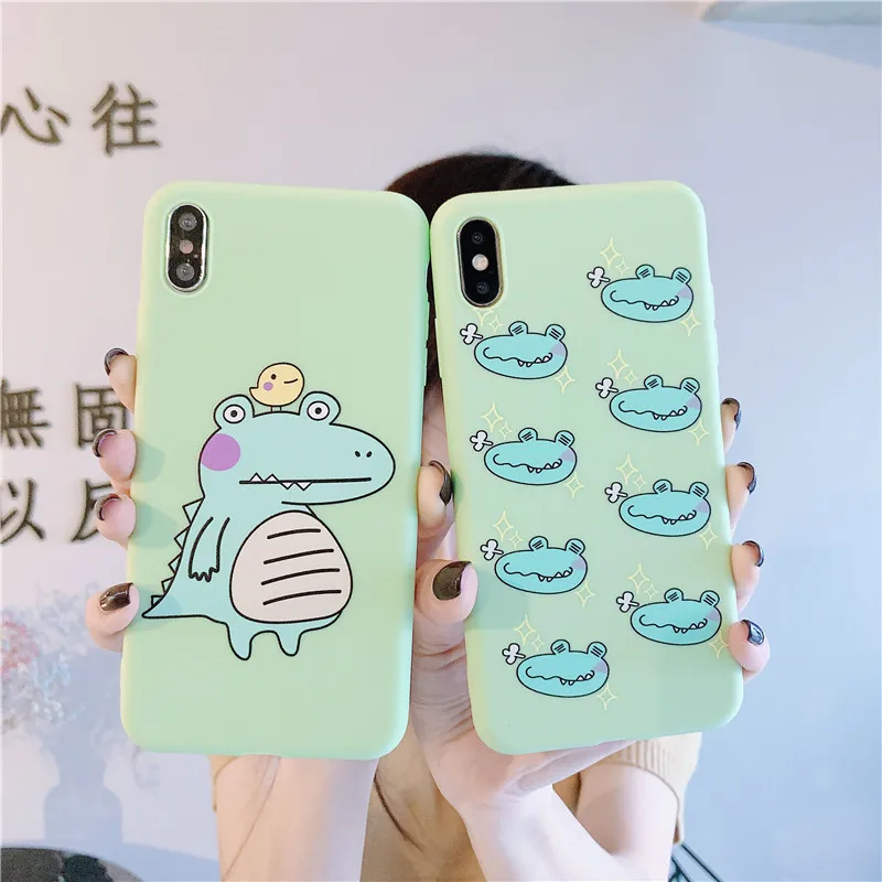 

FD New Cute Cartoon Dinosaur Soft TPU Phone Case X XS Max XR Case Cover Phone 7 8 6 6s Plus Case Phone 8 Plus Fashion Phone Case