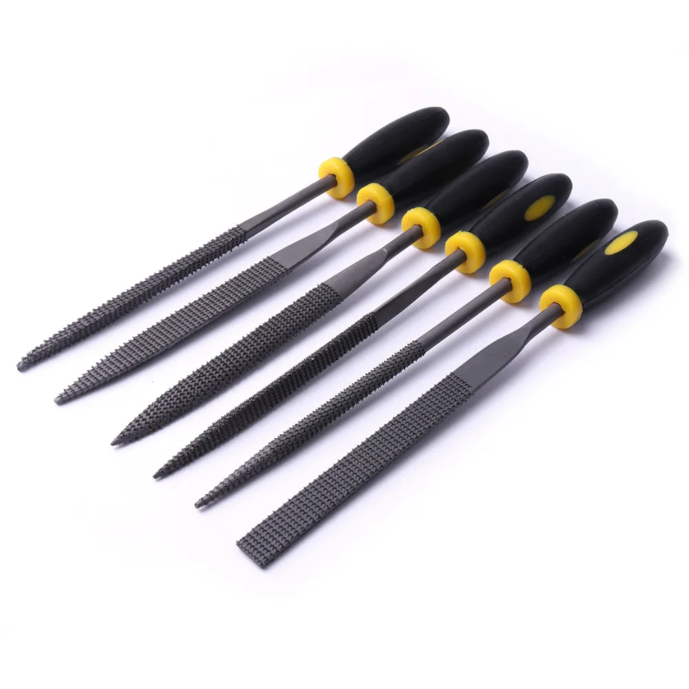 Hot 6Pcs/Set 160x4mm Woodworking Rasp Diamond Needle Files Fine toothed