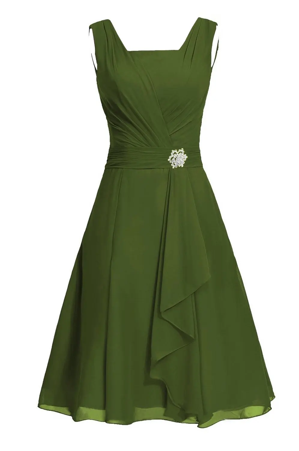 Waulizane Elegant Chiffon A-Line Prom Dresses  Zipper Sleeveless Formal Dresses 16 colors Available Customs Made Regular Sleeve