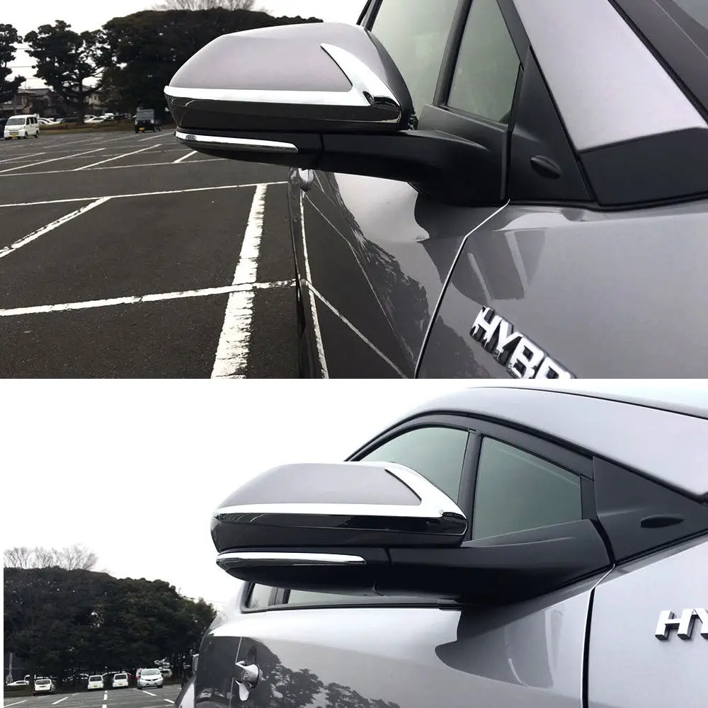 

Chrome Rearview Side Mirror Strip Garnish Trim Cover For Toyota C-HR CHR 2017-18-not fit for mirror with turn signal light
