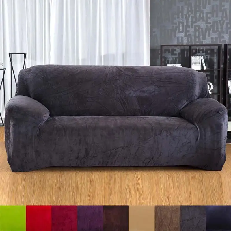 Image Thicked Spandex Sofa Cover Furniture Protector Slipcovers Sofa tight wrap elastic full sofa Cover towel Solid Color 2 Seat L30