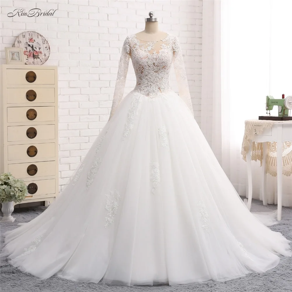 Long sleeve bridal dresses 2018 images