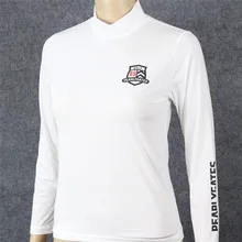 Новинка; сезон лето-осень; женские футболки для тренировок в гольф; спортивные футболки с круглым вырезом; быстросохнущие жемчужные ворота; футболки для гольфа; 2 цвета