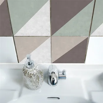 

YRHCD Creative Concrete slanting lattice style tile sticker DIY Waterproof minimalist removed Wallpaper for bathroom Decoration