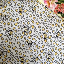 50*175 см мультфильм Леопард Минни эластичный хлопок ткань лайкра вязаная трикотажная ткань DIY шитье футболки платье ткань