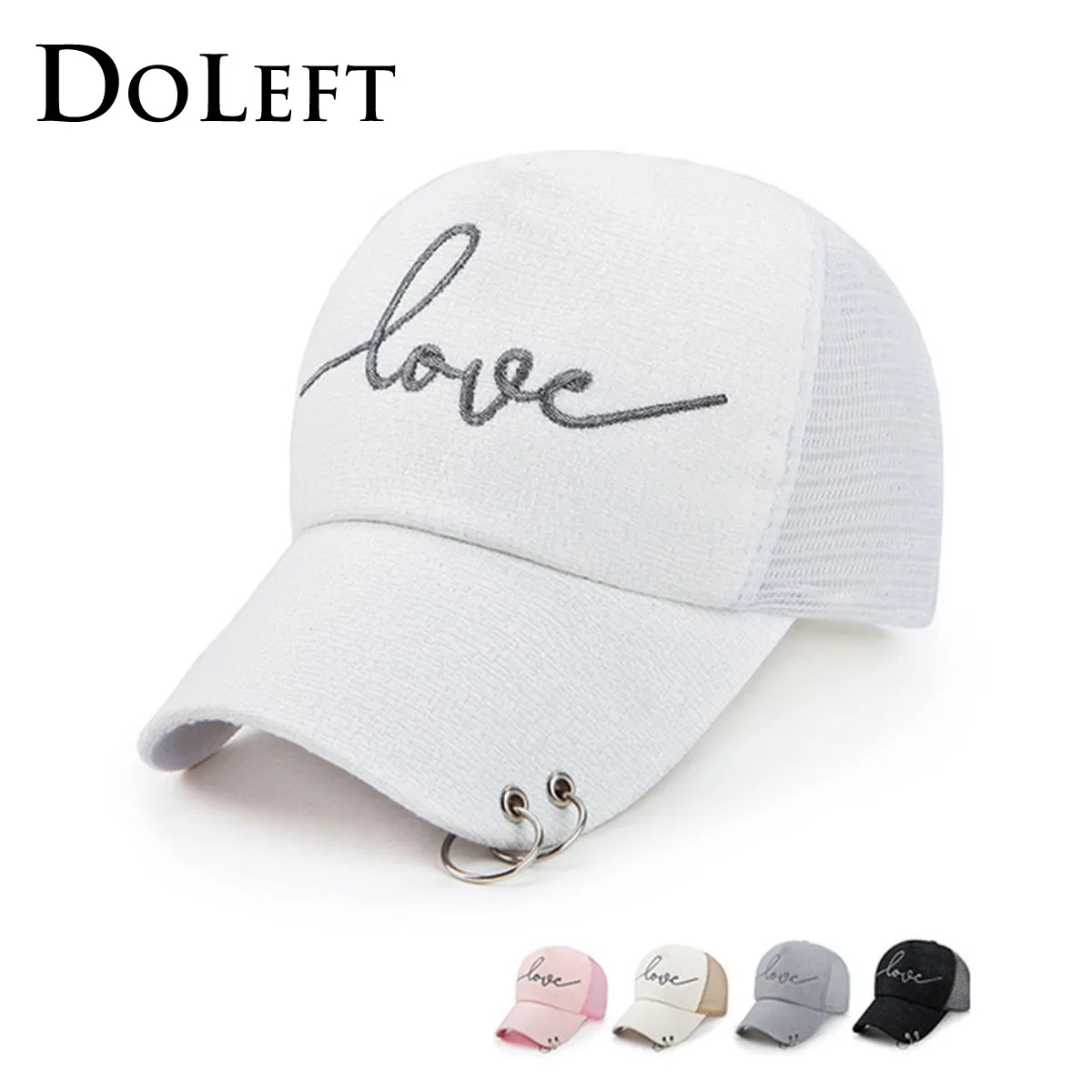 

2019 New Iron Mesh Baseball Cap Men Women Love Embroidery Snapback Caps Adjustable Cool Streetwear Breathable Dad Hat Gorras