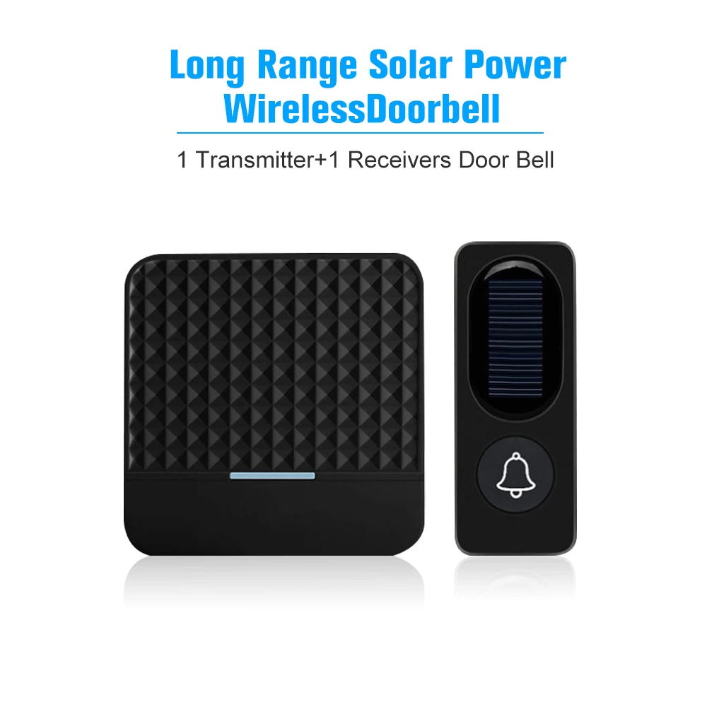 300M Long Range Solar Power Wireless Waterproof Doorbell Light Control